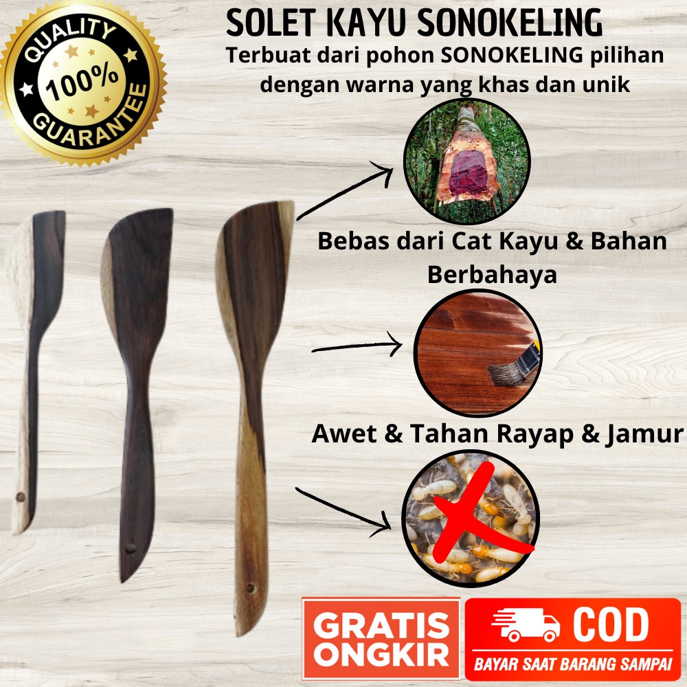 Solet Kayu Sono Sonokeling Peralatan Perlengkapan Masak Dapur