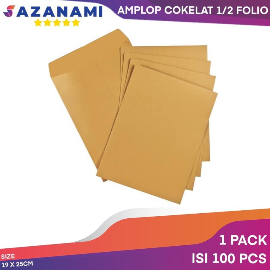 

AMPLOP COKLAT 1/2 FOLIO 19 X 25CM AMPLOP SURAT COKELAT 1 PACK