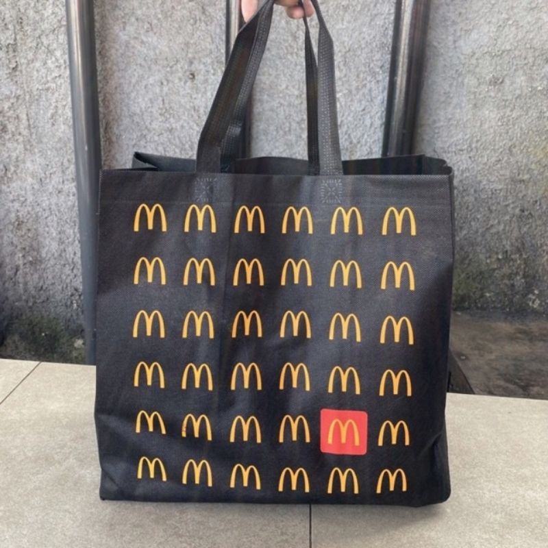 FANSTORE_PKU -   Tas / Spunbon / Mcd / Mcdonald / Delivery / hitam / Ori / Baru  / ukuran / 35x35x20