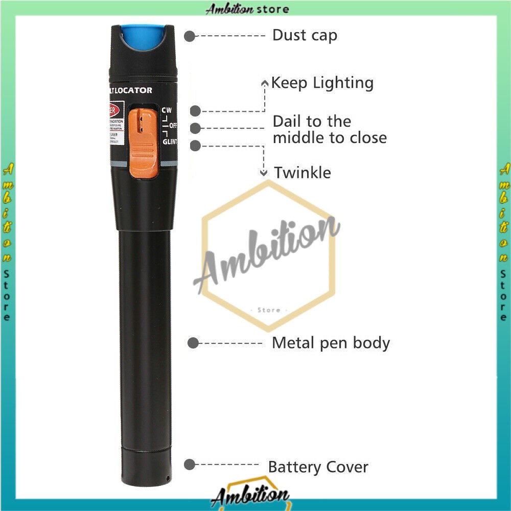 5KM/10KM Visual Fault Locator Laser Fiber Optik FTTH Laser Source Fiber Optic Cable Tester/no batre