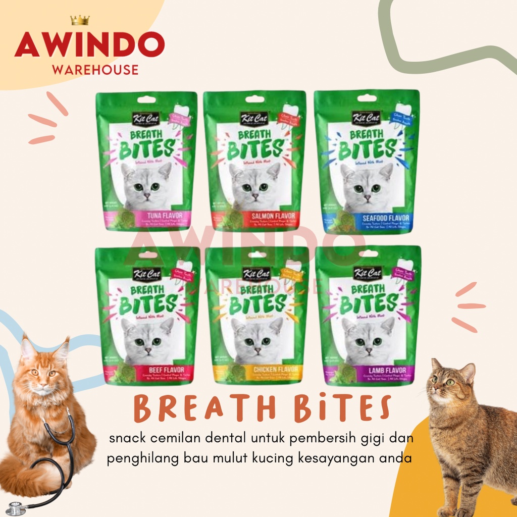 BREATH BITES - Makanan Cemilan Snack Dental Pembersih Gigi Kucing