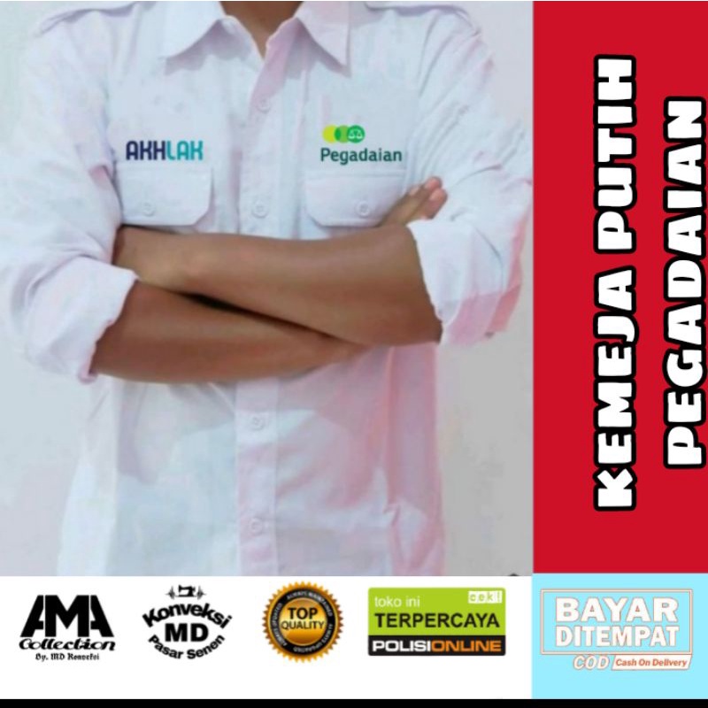 kemeja putih pegadaian seragam pegadaian baju pegadaian
