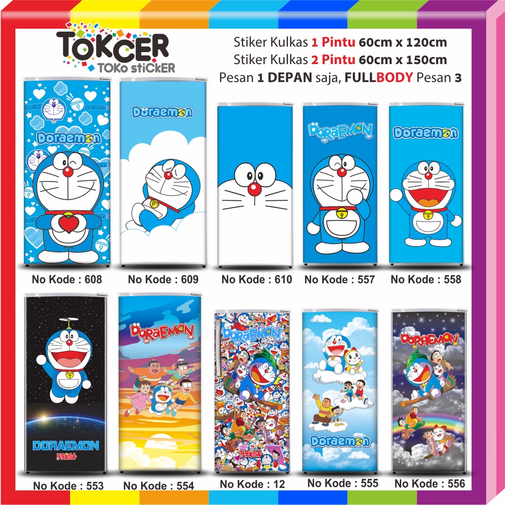 Stiker Kulkas 1 Pintu dan 2 Pintu DORAEMON