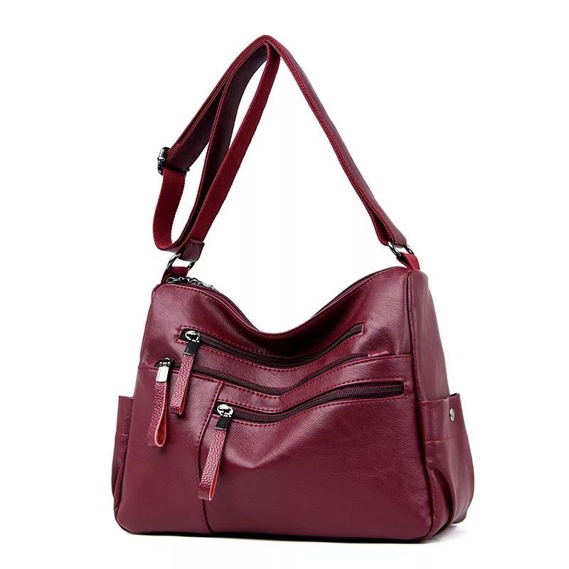 Tas Wanita Multi-saku Perempuan Desain Baik Kualitas Kulit Wanita Crossbody Messenger Casing Harian