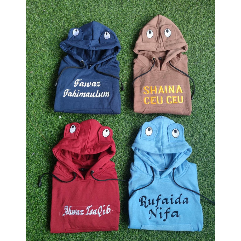 SWEATER HOODIE MATA ANAK LAKI LAKI PEREMPUAN GRATIS BORDIR NAMA