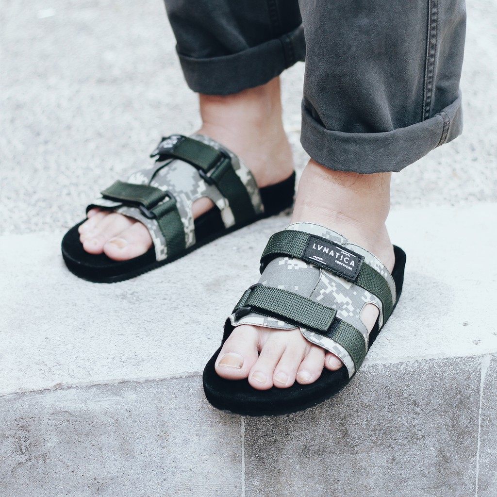 Camus Green Army | Original Sendal Gunung Santai Kasual Pria/Cowok Sandal Footwear | FORIND Lvnatica