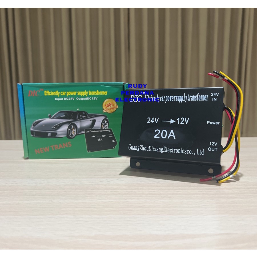 CONVERTER STEP DOWN DC 24V TO 12V 24-12 VOLT 20A AKI MOBIL TRUK BUS