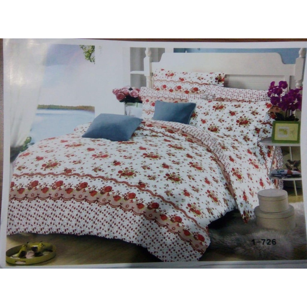 kain Katun sprei Meteran Motif bunga