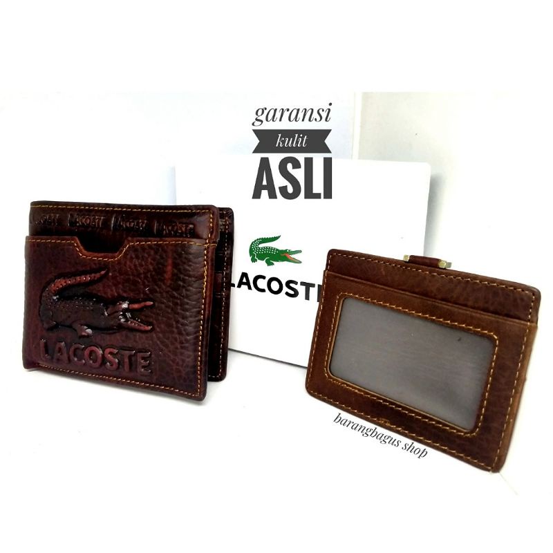 Dompet Kulit asli Pria Import keren murah kuat tebal Lacoste