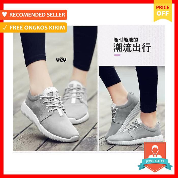 Hd Sepatu Wanita Slip On Warna Abu