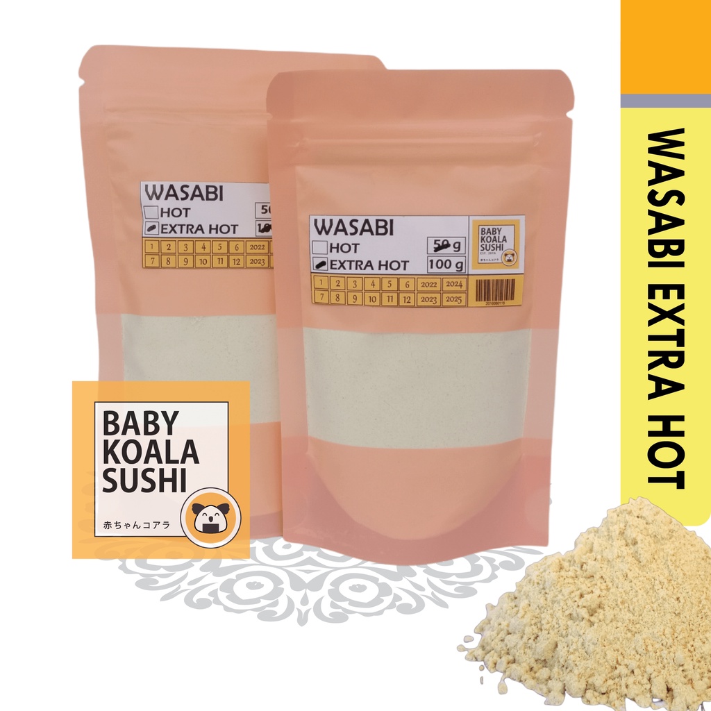 WASABI Powder EXTRA HOT 50g Halal │ Pasta Wasabi Bubuk Import untuk Sushi │ Horseradish