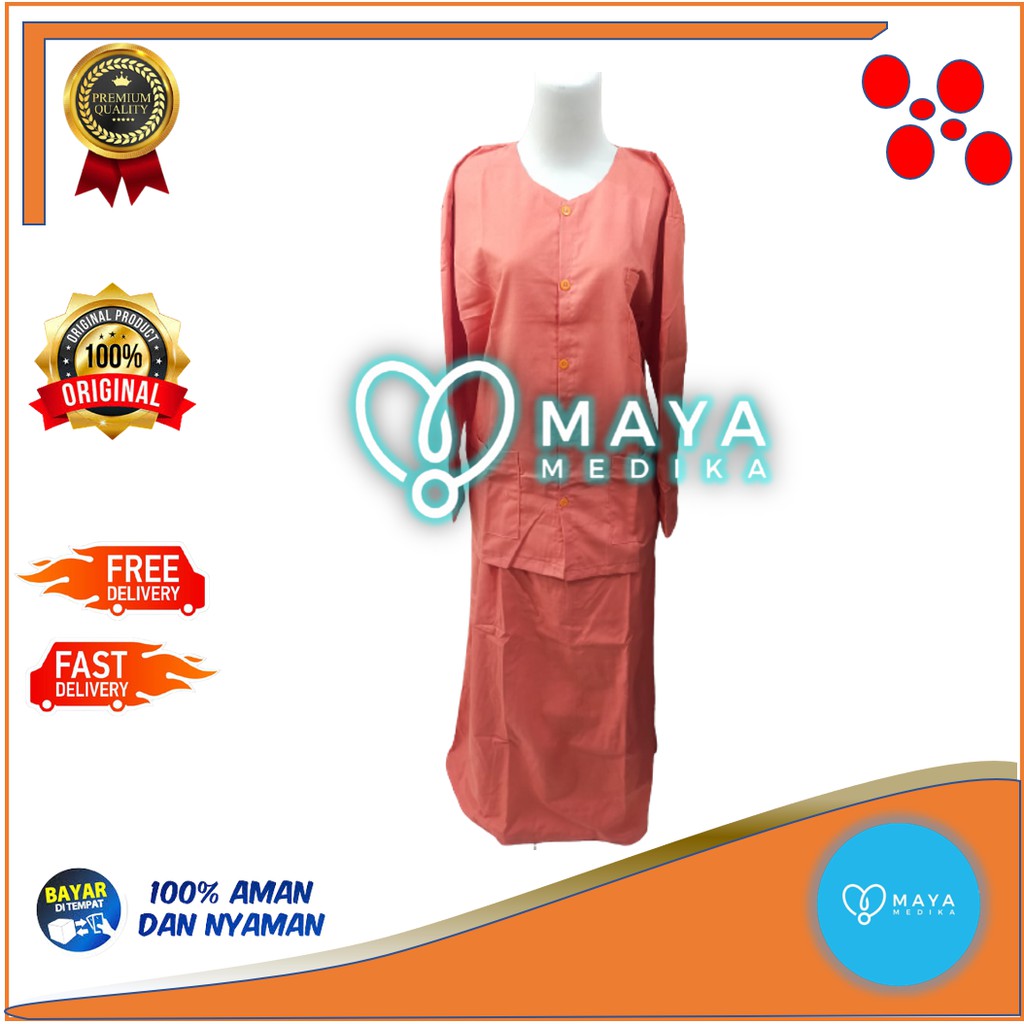 Baju OK Orange Lgn Panjang Rok - Baju Kancing