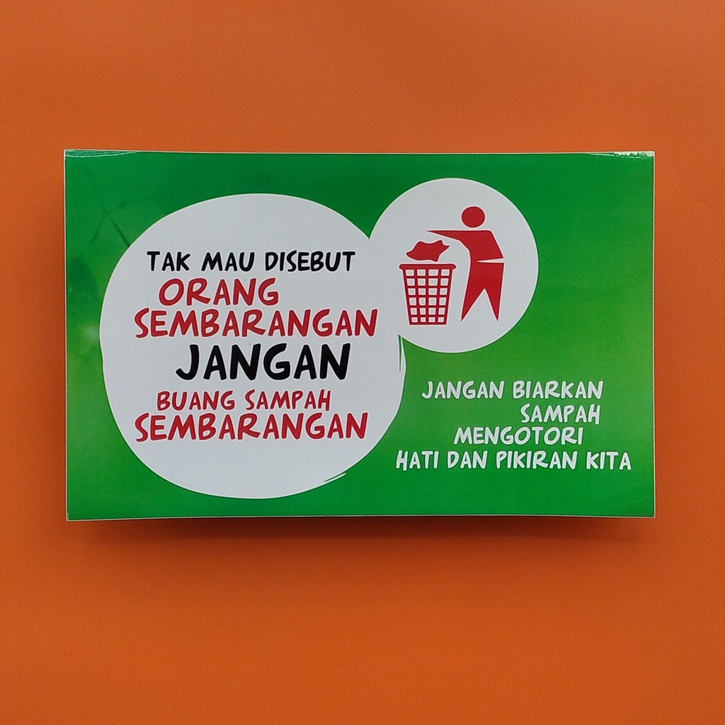 Jual Stiker Jangan Buang Sampah Sembarangan Stiker Larangan Buang Sampah Sembarangan Stiker 6718