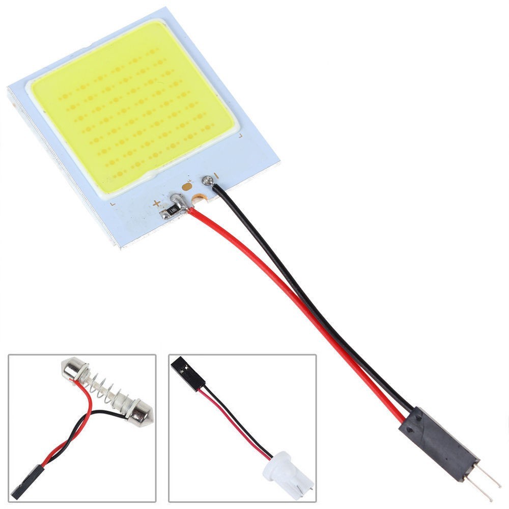 Lampu COB 48-LED SMD T10 4W 12V Warna Putih Untuk Interior Mobil