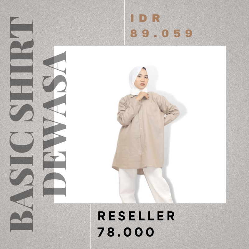 DEWASA BASIC SHIRT - Promo 10.10 Kemeja Lengan Panjang Kantor Formal Casual Tunik Cewe Murah Berkualitas