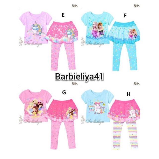 BL41 BAJU ANAK + LEGGING ROK bahan katun