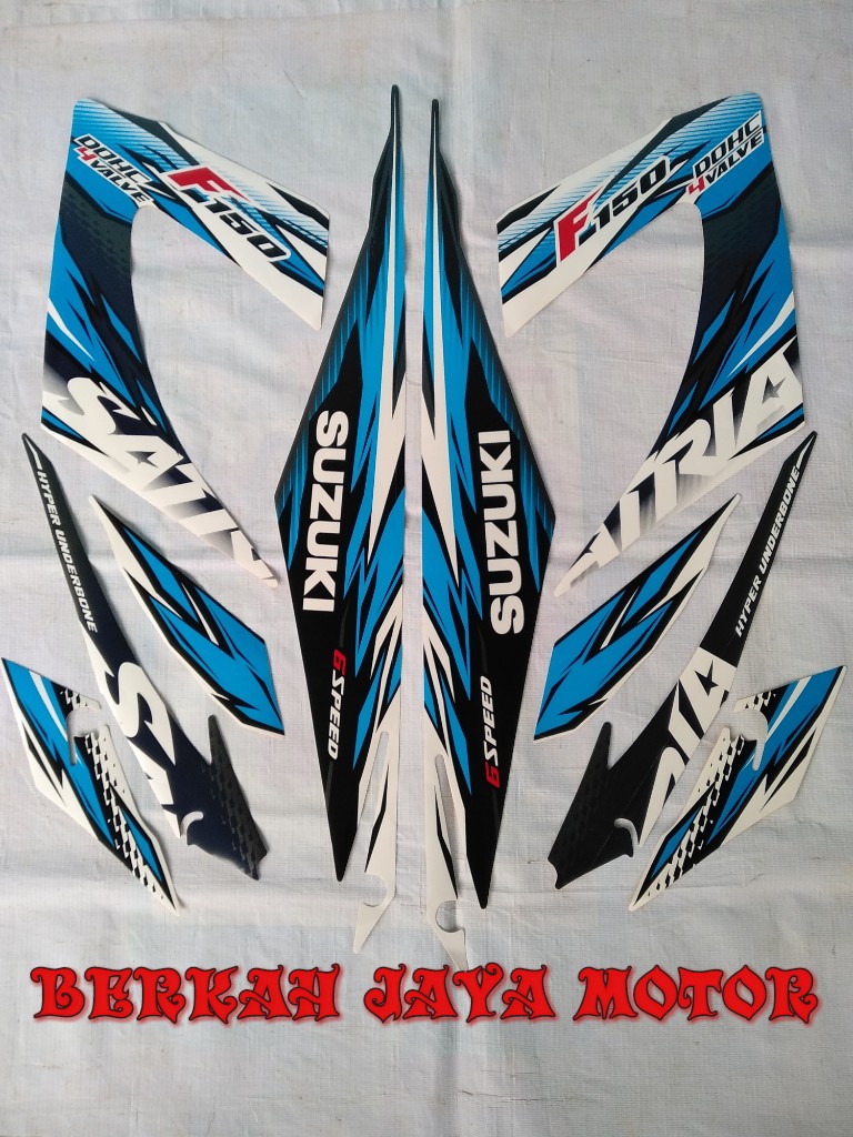 STIKER BODI LIS BODY STRIPING SATRIA FU TAHUN 2013 BODY ABU PUTIH FU FACELIFT