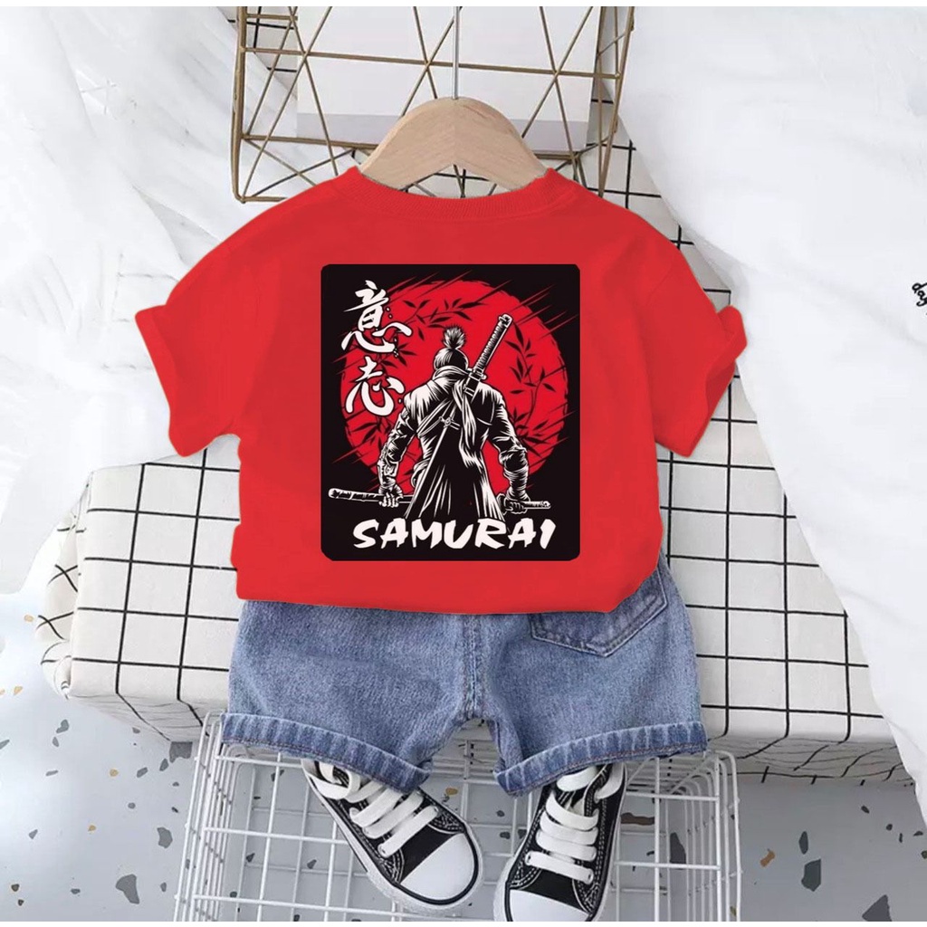 COD / SETELAN BAJU ANAK MOTIF SAMURAI DENIM / FASHION BAJU ANAK LAKI-LAKI DAN ANAK PEREMPUAN USIA 6-10BLN 1-5THN / MOTIF BAGUS KEKINIAN BAHAN COMBED CELANA DENIM LENGAN DAN CELANA PENDEK / NYAMAN SAAT DIPAKAI ANAK KARNA MEMAKAI BAHAN YANG ADEM DAN BAGUS