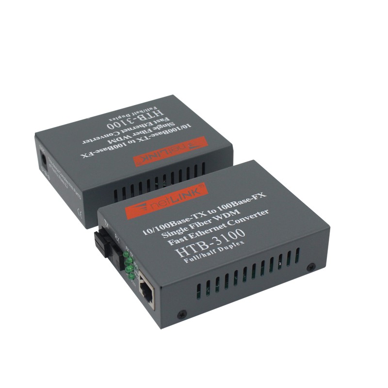 Fiber optical Single wdm rj45 lan fast ethernet media converter Netlink 10-100 A B set htb-3100 htb3100