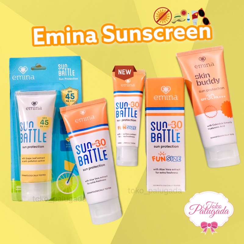 Emina Sunscreen Sun Battle SPF 45 Sun Protection SPF 30 PA+++ Skin Buddy Sun Protection