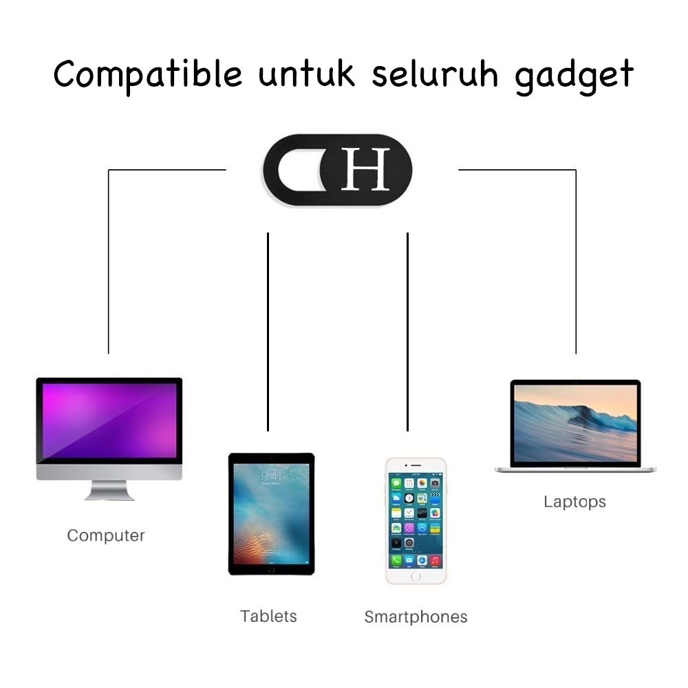 CUSTOM HURUF ALPHABET INITIAL PELINDUNG PENUTUP WEBCAM KAMERA COVER CAMERA LAPTOP HP IPHONE ASUS DELL SAMSUNG VIVO XIAOMI