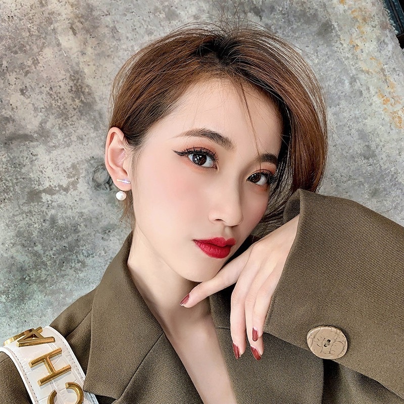 Anting 925 silver needle Hias Mutiara Berlian Imitasi Gaya Korea Untuk Wanita