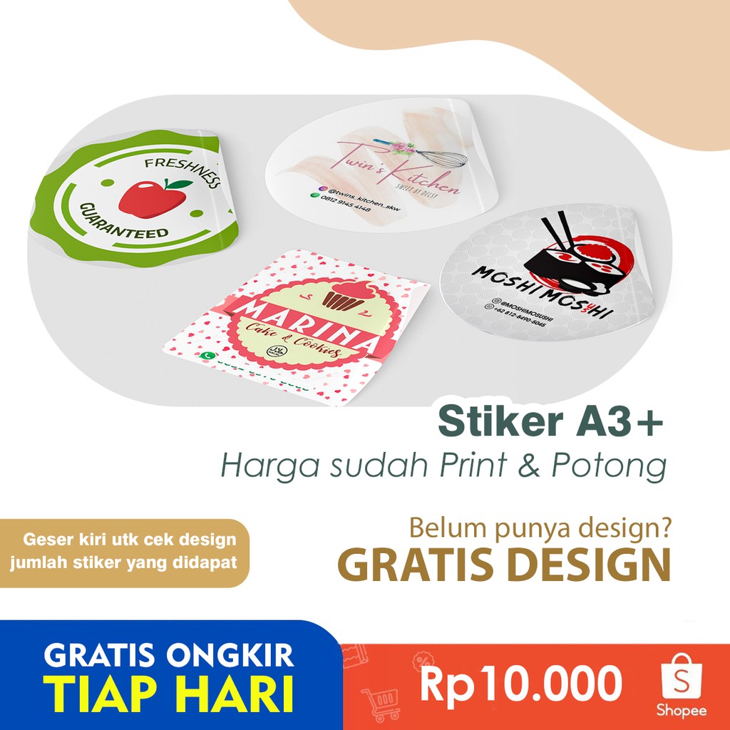 

84pcs uk 4x4!60pcs uk 5x5!Stiker/Label Produk Makanan chromo A3+ cetak lembaran tanpa potong/+potong