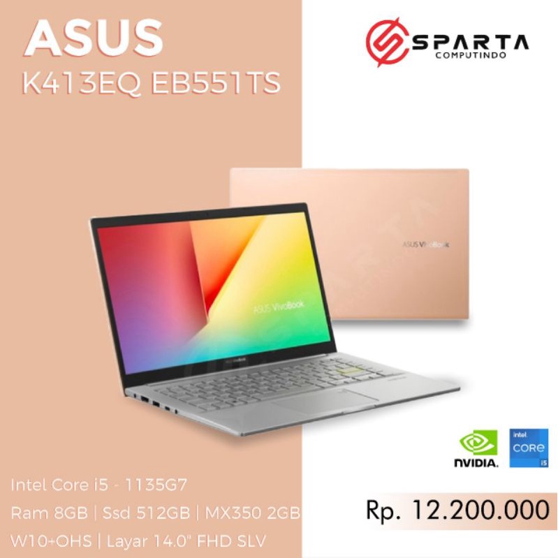 Laptop Asus Vivobook K413EQ Core I5 Gen 11 Ram 8Gb Ssd 512Gb  New