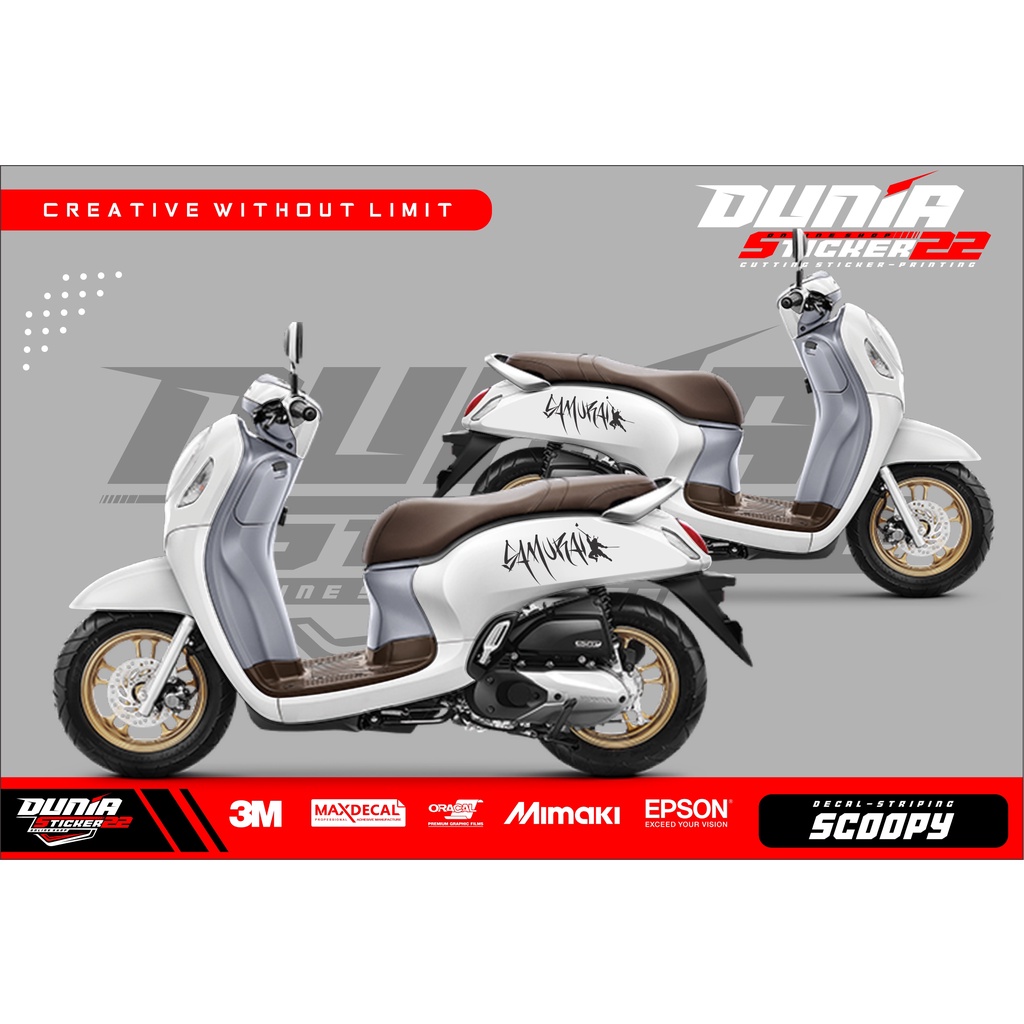 STICKER CUTTING SCOOPY MOTIF SAMURAI/ STICKER SCOOPY CUSTOM/ STICKER CUTTING SCOOPY TERMURAH-D31-202