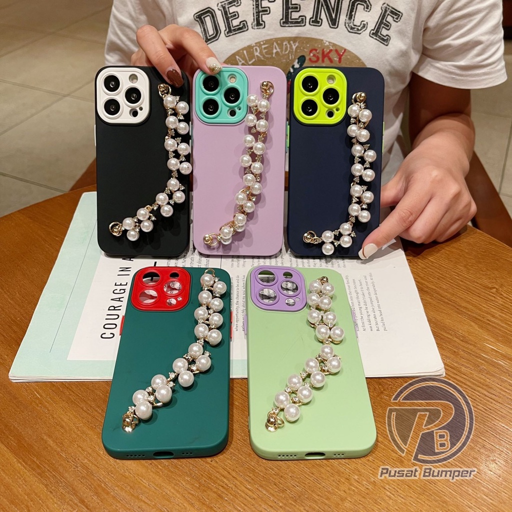 SOFTCASE NALLE RANTAI MUTIARA MACARON CANDY KOPER 2IN1 PROTECTION VIVO Y83 Y90 Y91 Y93 Y95 Y91C Y1S 