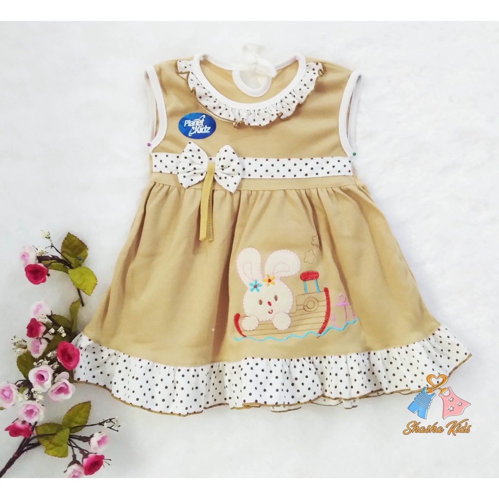 [L-019] Baju Bayi Perempuan /Dress Bayi Perempuan Planet Kids  cantik Murah 0-6 bln