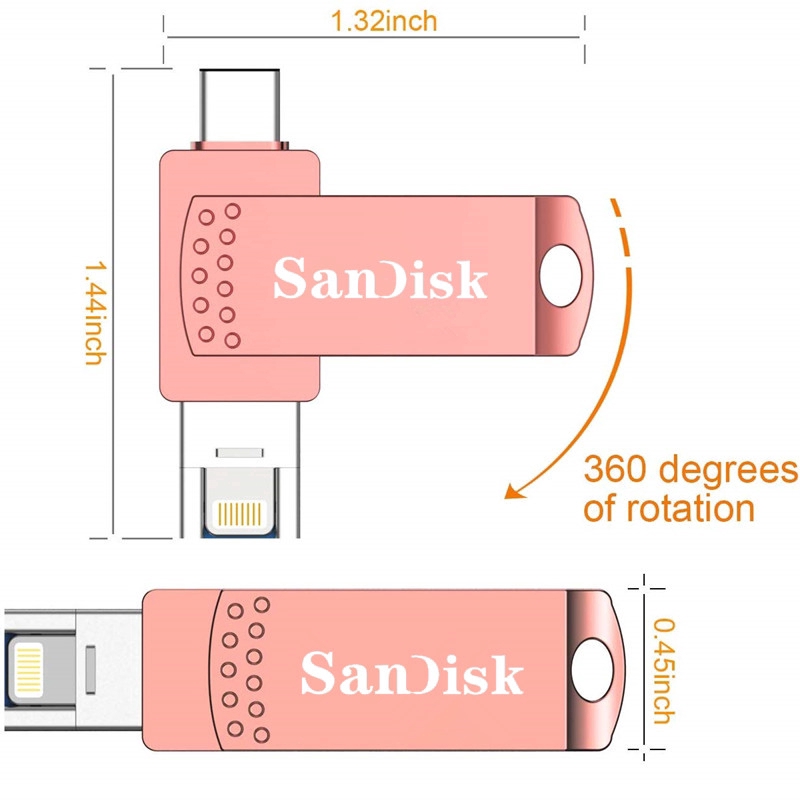 3in1 OTG Pendrive USB Pendrive 512gb Eksternal Disk Untuk Tipe C / iPhone / iPad / Komputer / Laptop / PC