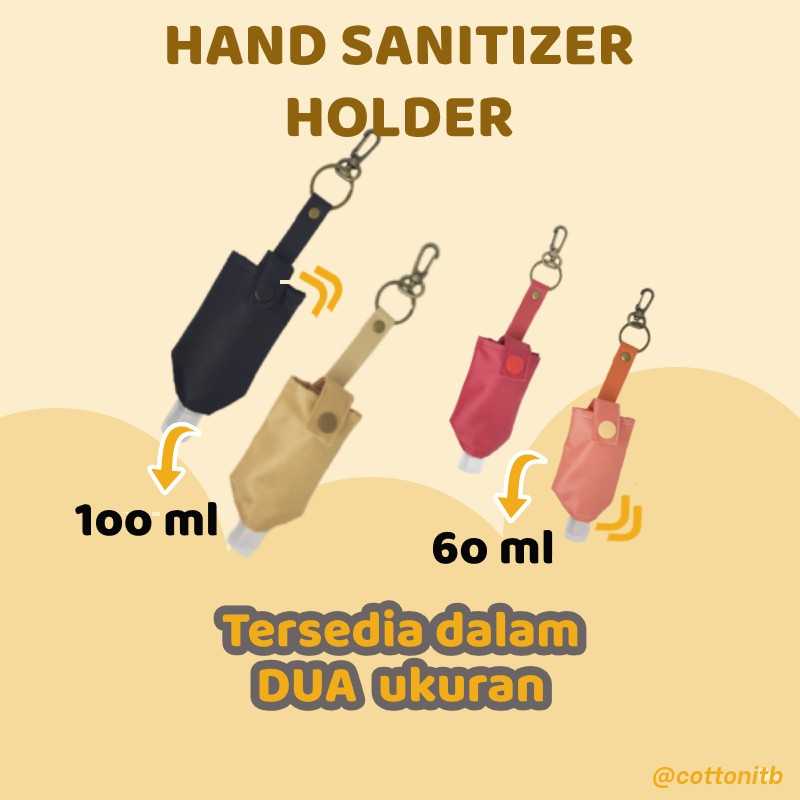 Gantungan Tempat Pouch HAND SANITIZER HOLDER [POLOS] Gantungan Gel Spray Serbaguna Di Mobil Tas