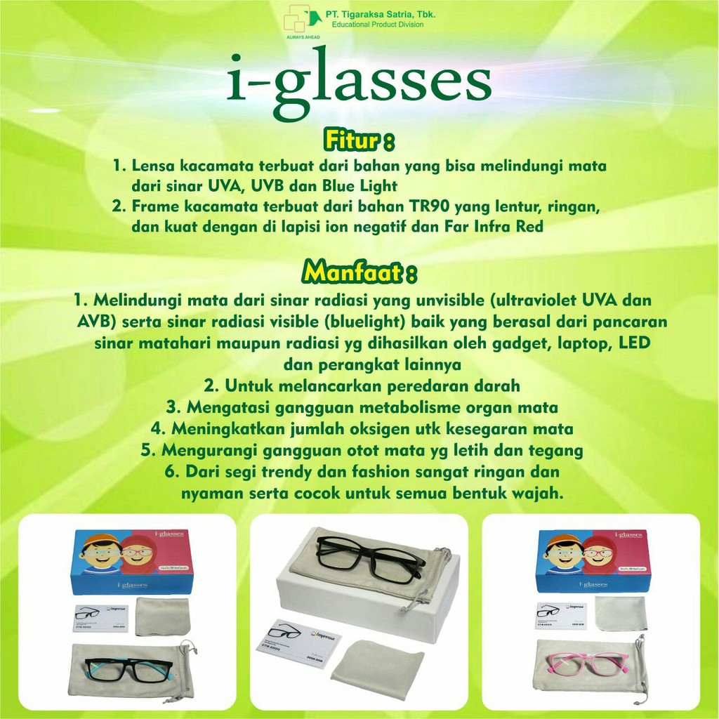 New Product, kaca mata anti radiasi-  I-GLASSES by Tiga Raksa