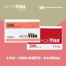 TERMURAH// TISU TISSUE FACIAL MONTISS JUMBO 1000S 2PLY BISA GOJEK/GRAB/JTR