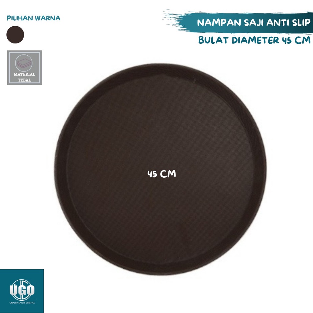 NAMPAN BAKI TRAY CAFE WARUNG BULAT ANTI SLIP UKURAN BESAR 45 CM