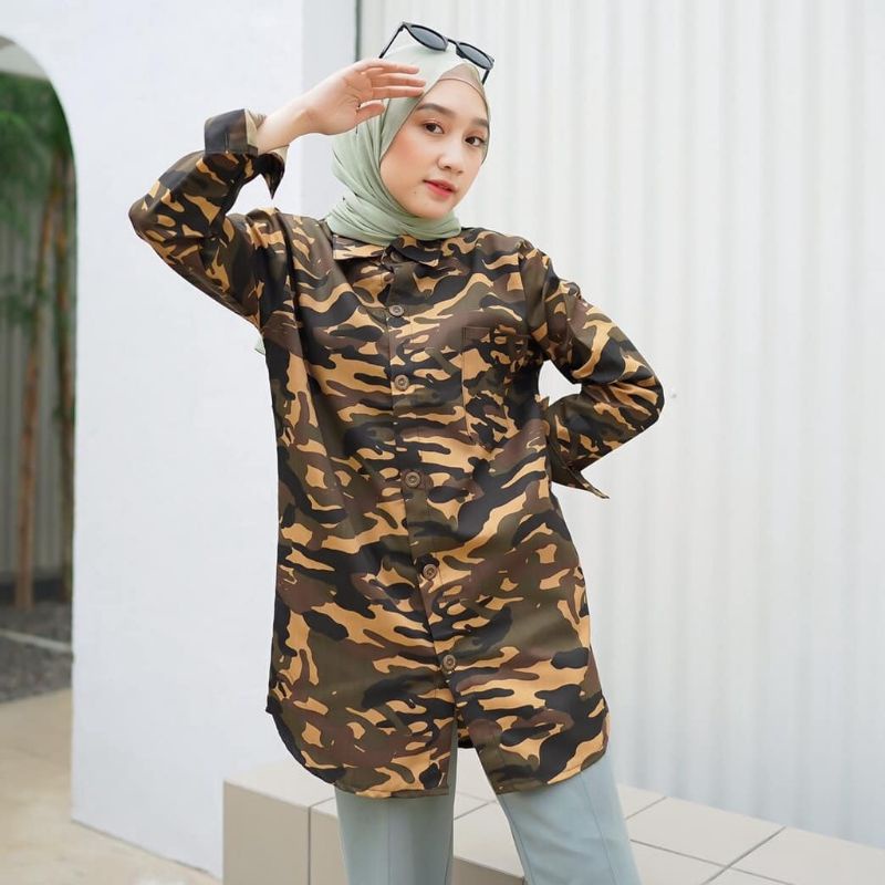 Jaket parka loreng outerwear unisex fashion remaja