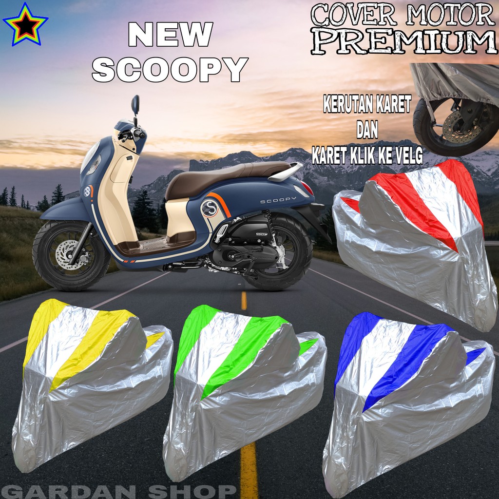 Sarung Motor NEW SCOOPY Silver KOMBINASI Body Cover Scoopy PREMIUM