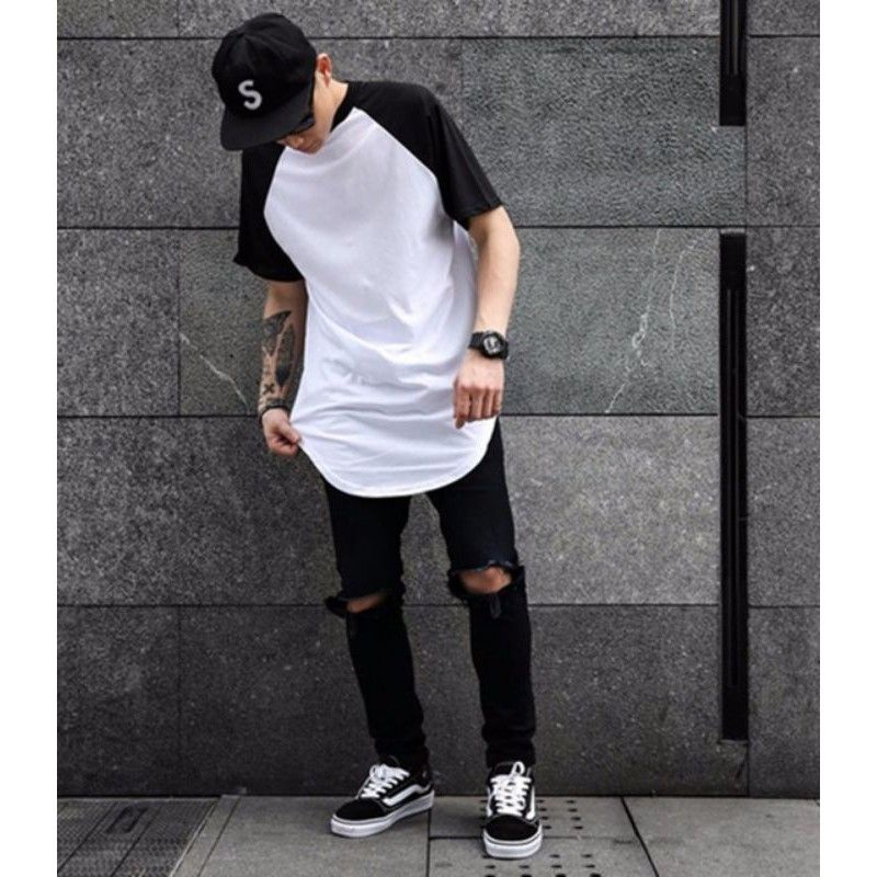 kaos raglan longline