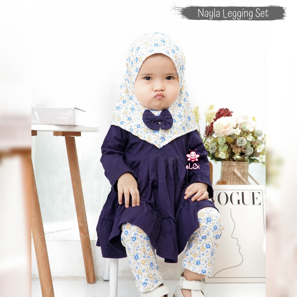 Setelan baju muslim anak 1-6tahun / setelan one set tunik anak nayla / one set anak perempuan