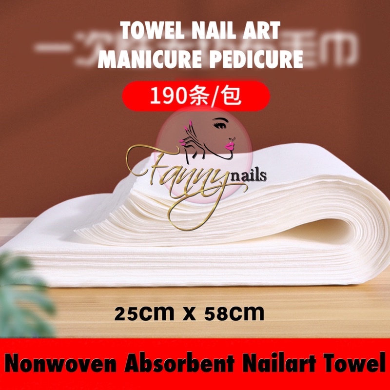 10PCS DISPOSABLE NAILART TOWEL MANICURE LINT FREE NON WOVEN ABRSORBENT TOWEL ALAS TISU KERTAS NAIL