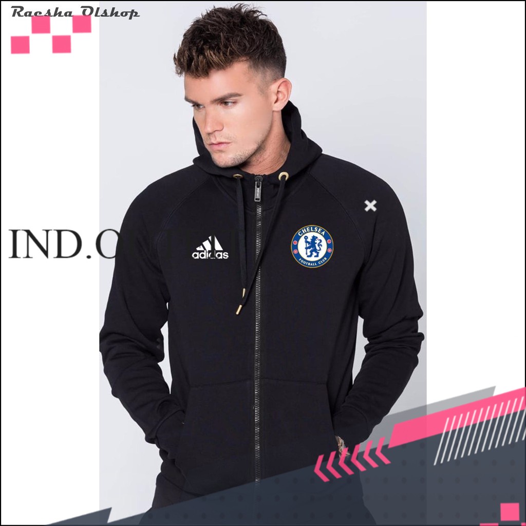 Jaket Jumbo Zipper S, M, L, XL, XXL, 3XL, 4XL, 5XL Pria Wanita Hoodie Big Size adidas chelsea