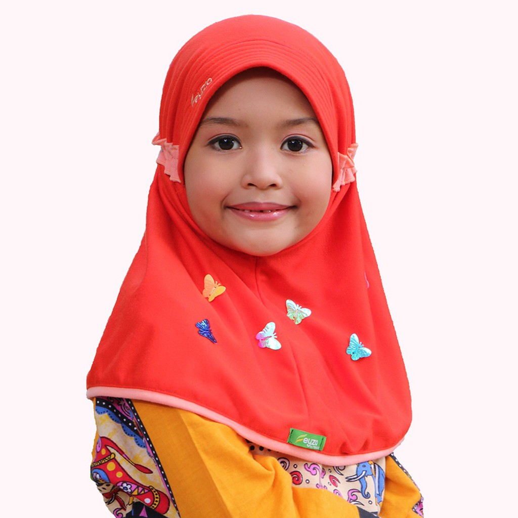 Jilbab Instan Anak Feyza Chaca | Hijab Instan Anak Bergo Kaos Kerudung Serut Anak Bergo Anak Pet
