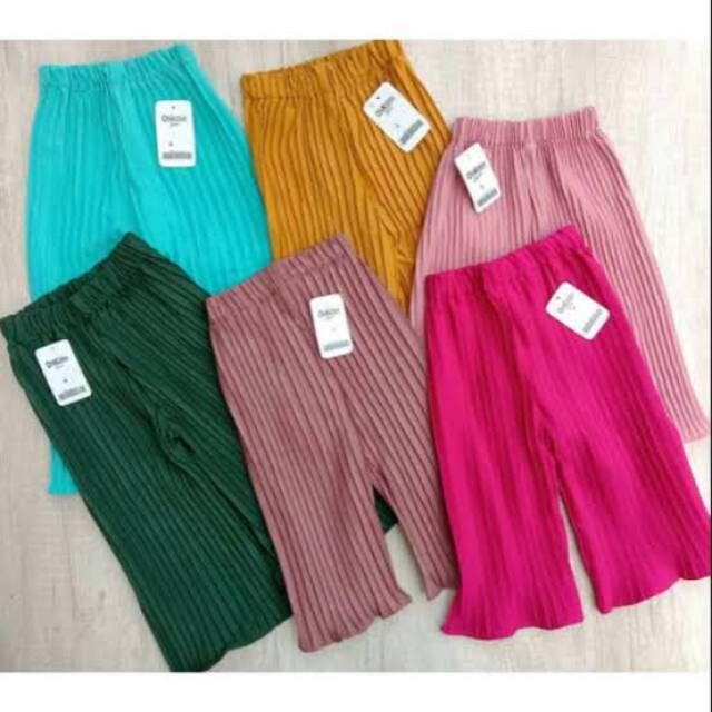 kulot plisket  polos  anak oshkosh celana  panjang muslim 
