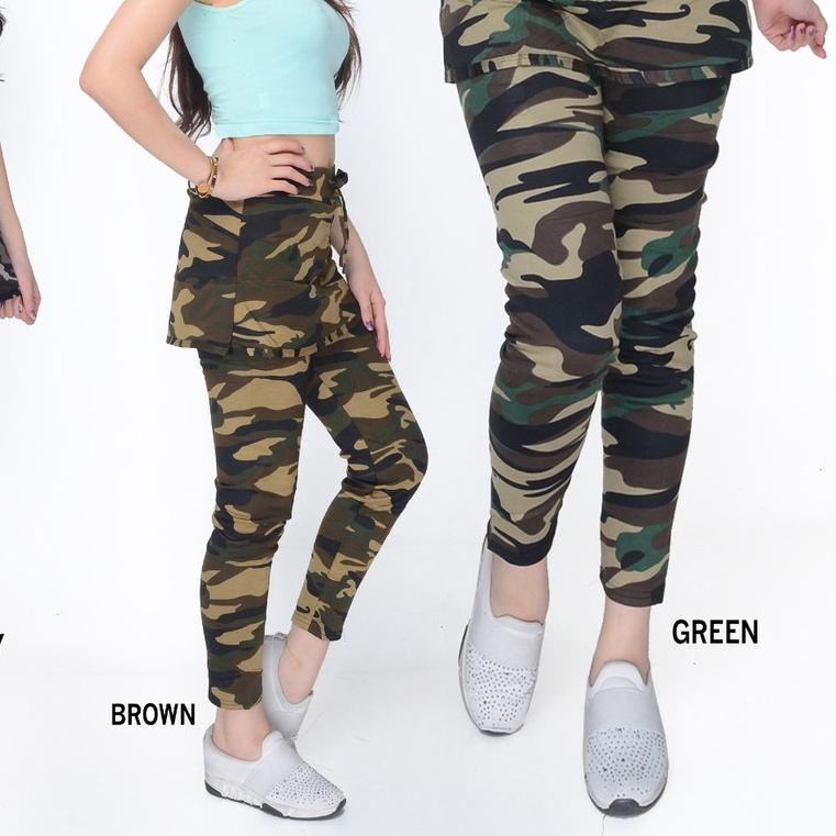 celana senam rok army/celana senam loreng army bahan spandex import