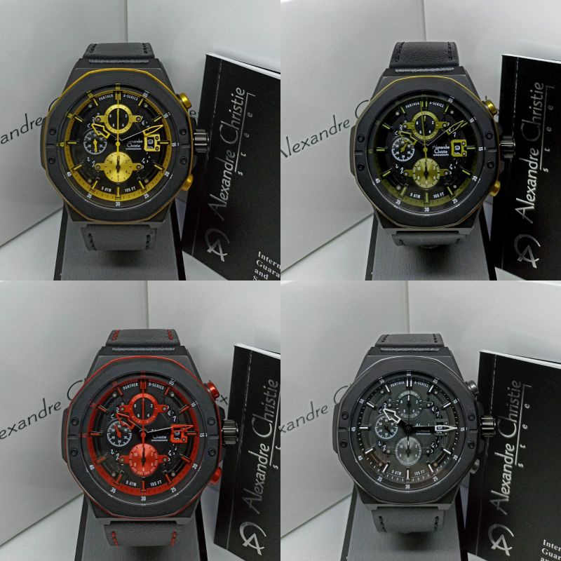 Jam Tangan Pria Alexandre Christie 6597 AC6597 AC 6597 Tali Kulit