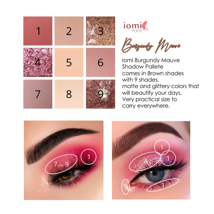 IOMI EYESHADOW PALETTE - BURGUNDY MAUVE