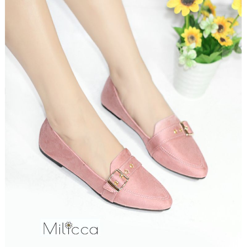 Milicca Dlians Sepatu Flat wanita Flat Shoes Sol Karet