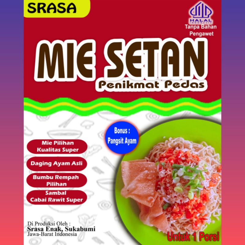 Mie Setan, Mie Iblis, Mie Pedas instan tanpa pengawet