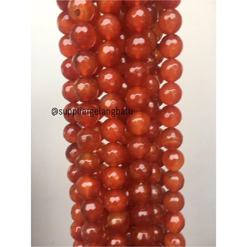 batu beads CUTTING 14mm orange carnelian faceted agate oren aksesoris model craft pria wanita trend